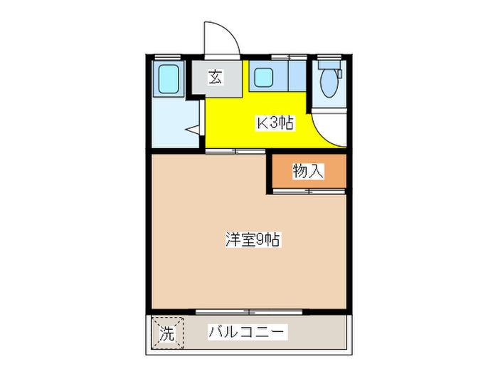 レオニス(1K/3階)の間取り写真