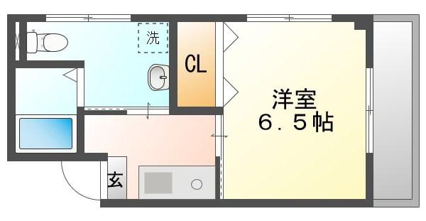レジデンス伊島 B棟(1K/3階)の間取り写真