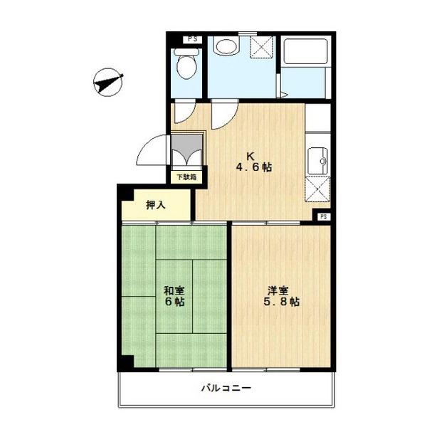 宮の台マンション(2DK/3階)の間取り写真