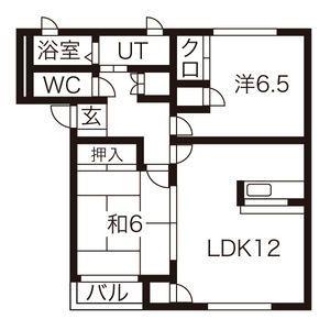 プラセール B棟(2LDK/2階)の間取り写真