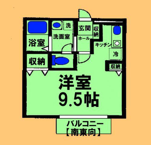 プランドール(ワンルーム/2階)の間取り写真