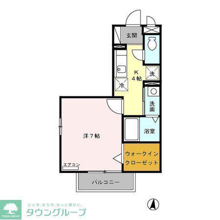 サンベルテ菅沼I(1K/1階)の間取り写真
