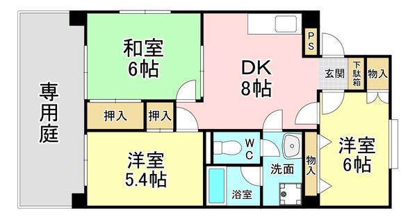 プレアール足立(3LDK/3階)の間取り写真