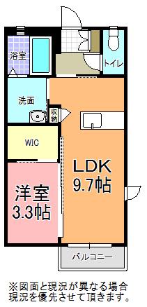 シティハイムWING笠原(1LDK/1階)の間取り写真