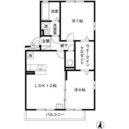 パークサイドハウス・T(2LDK/3階)の間取り写真