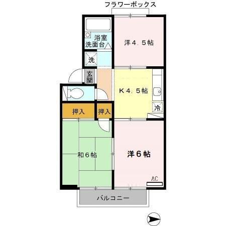ハイツJOY(3K/2階)の間取り写真
