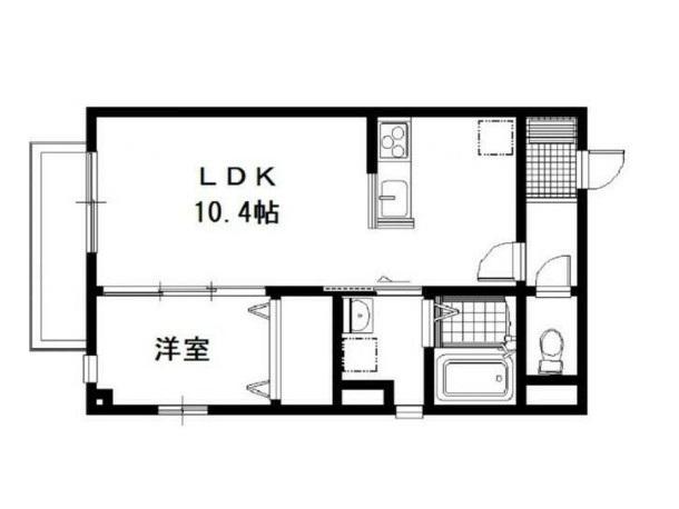 ストークフレア(1LDK/1階)の間取り写真