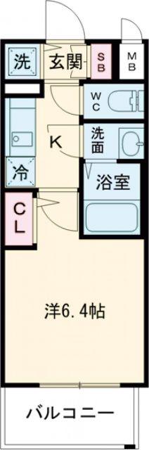エスリード神戸兵庫駅マリーナスクエア(1K/5階)の間取り写真