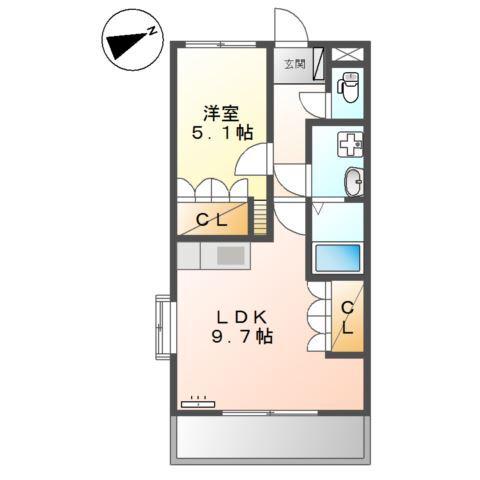 サンフォレスト小森野(1LDK/1階)の間取り写真