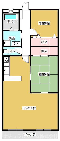 パークシティーたかしA棟(2LDK/2階)の間取り写真