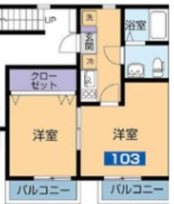 WED COURT Y(2K/1階)の間取り写真