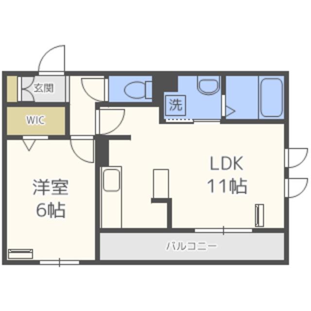 D-ROOM名島(1LDK/3階)の間取り写真