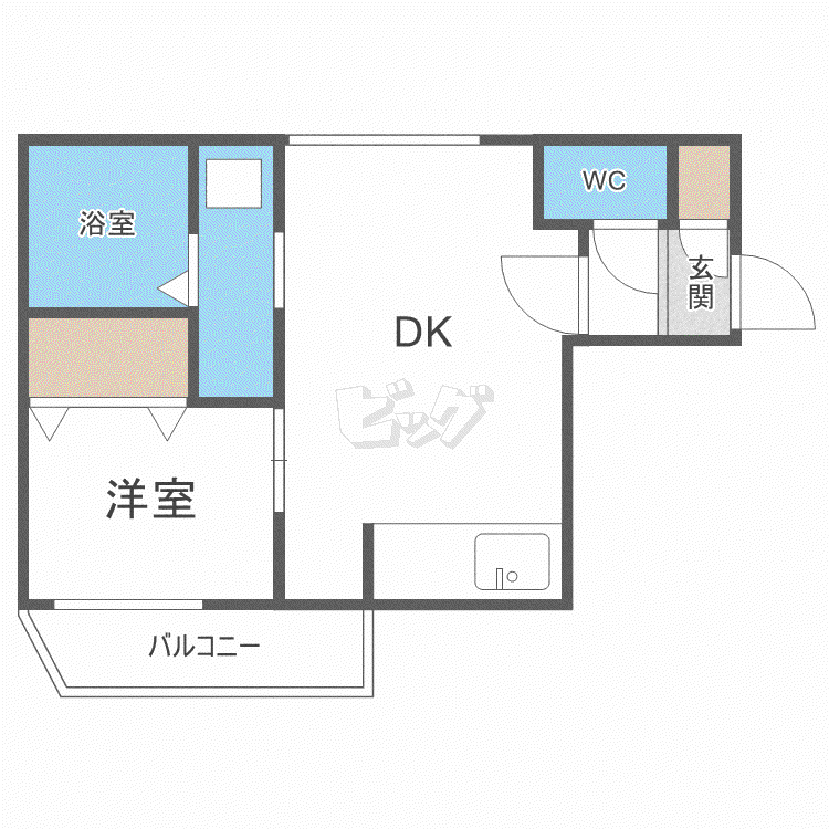 VERIEST琴似(1DK/4階)の間取り写真