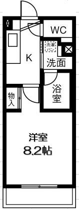 タウンライフ覚王山北(1K/1階)の間取り写真