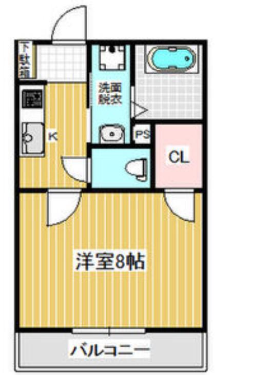 KTIレジデンス若江岩田(1K/2階)の間取り写真