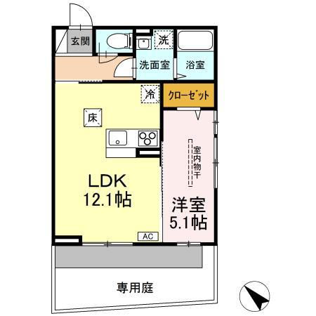 DーROOM 二軒茶屋 TMT(1LDK/2階)の間取り写真