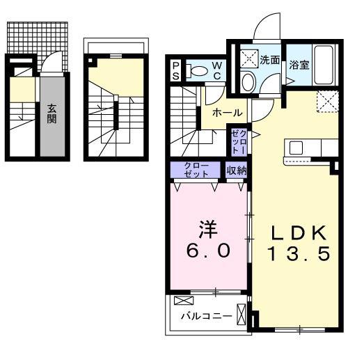 SUNNYFIELDノース(1LDK/3階)の間取り写真
