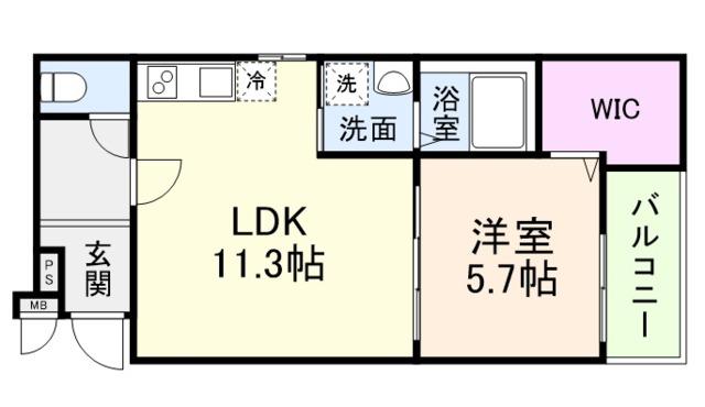 STスクエア徳庵(1LDK/3階)の間取り写真