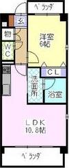 レージュ川原通(1LDK/3階)の間取り写真