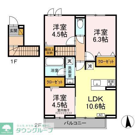 リッシュセゾン E(3LDK/2階)の間取り写真