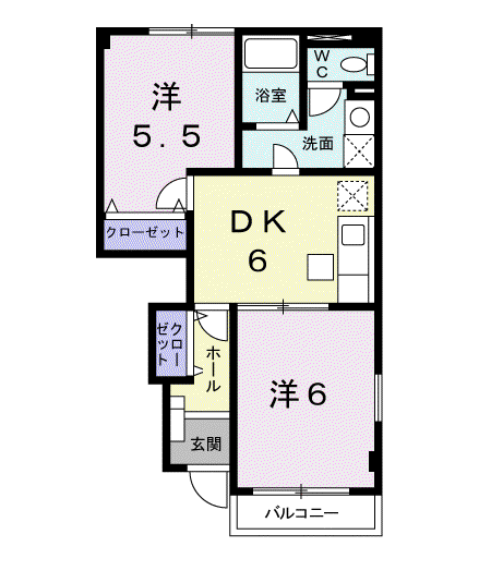 リザイア III(2DK/1階)の間取り写真