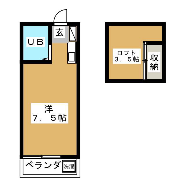 サットンプレイス荻窪(1K/2階)の間取り写真