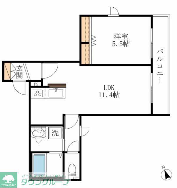 ネクシア(1LDK/2階)の間取り写真