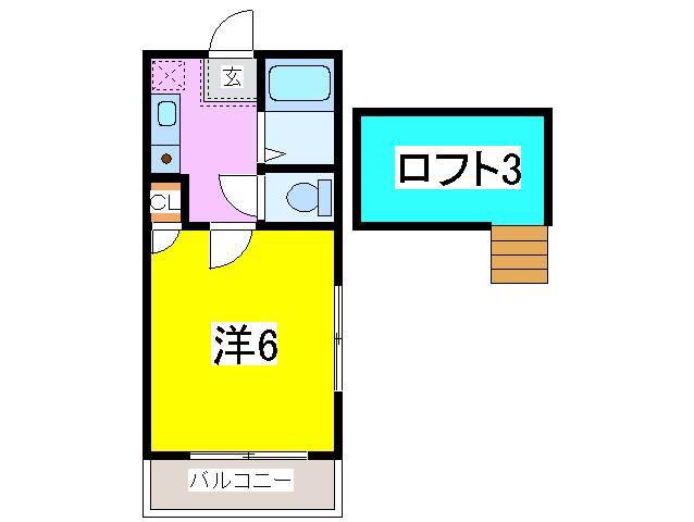 サンセルコ帯山(1K/2階)の間取り写真