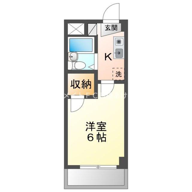 アルビオンシティ豊橋(1K/2階)の間取り写真