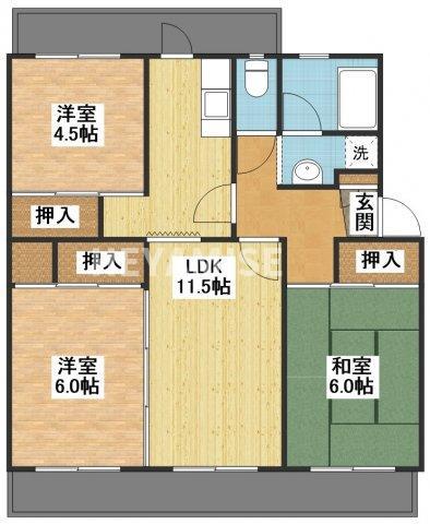 ユートピア城見(3LDK/1階)の間取り写真