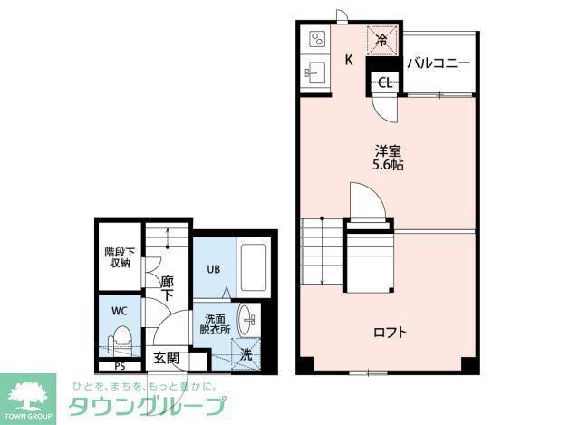 CB鴻巣フィオーレ(1K/2階)の間取り写真