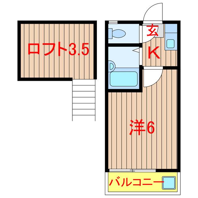 フォレスト壱番館・弐番館(1K/2階)の間取り写真