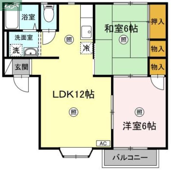 ベェルエポック今(2LDK/2階)の間取り写真