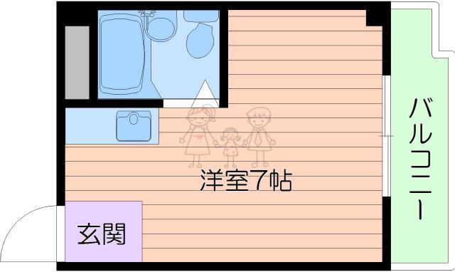 ラシーヌ三明町(ワンルーム/4階)の間取り写真