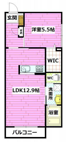 PEPPERGRASS(1LDK/1階)の間取り写真
