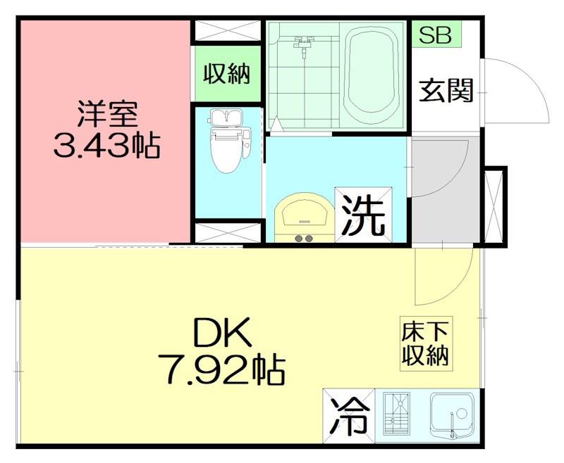 クラリス藤沢(1DK/1階)の間取り写真