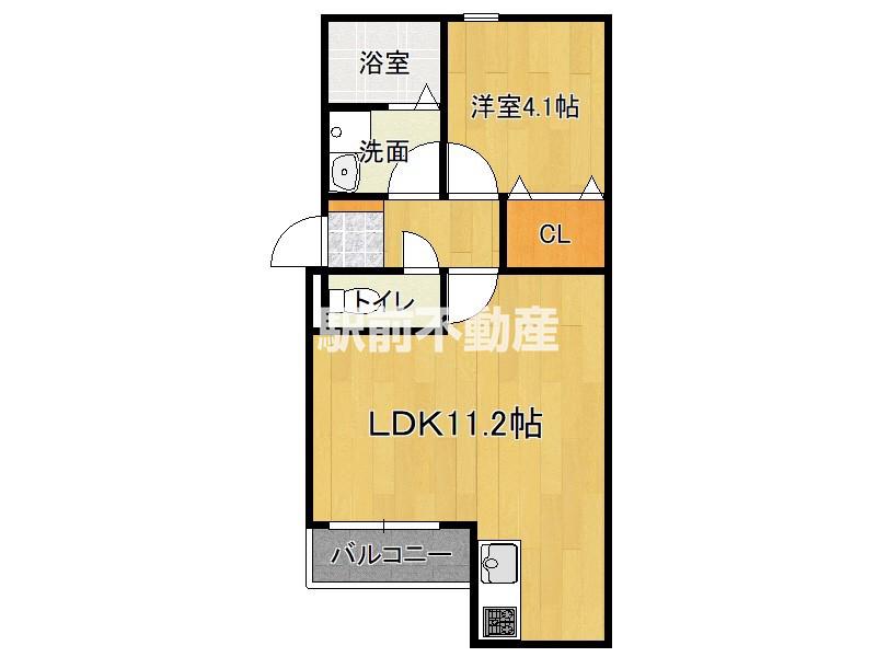IORIE(1LDK/2階)の間取り写真