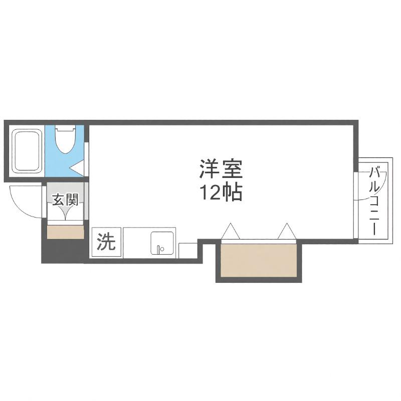 パブリック48(ワンルーム/4階)の間取り写真