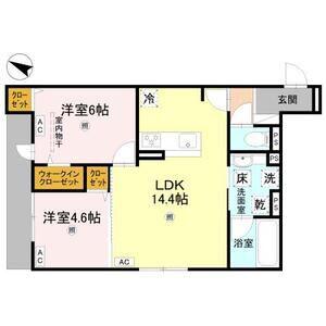 D-RESIDENCE岡町(2LDK/3階)の間取り写真
