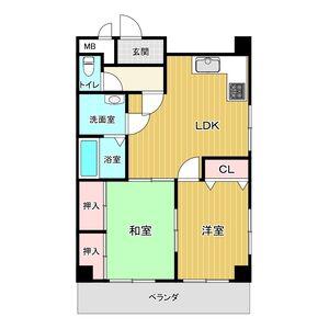 ユタカハイツ(2LDK/3階)の間取り写真