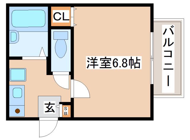 ラシャンブル名倉(1K/1階)の間取り写真