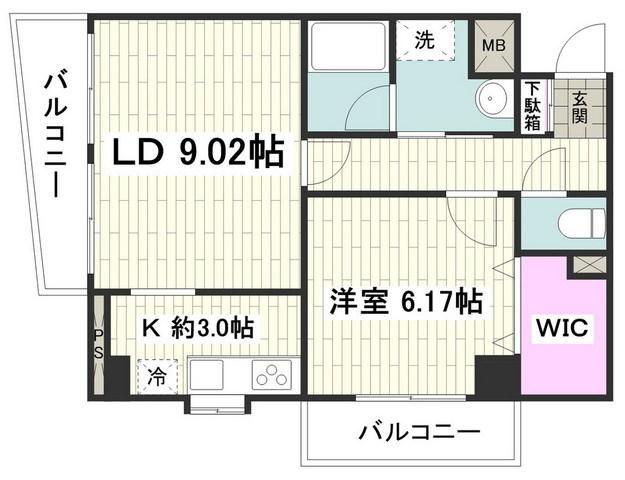 PALWISH弘明寺(1LDK/2階)の間取り写真