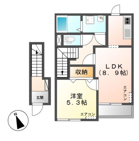 コンフォルト(1LDK/2階)の間取り写真