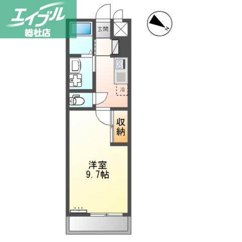 クレシア(1K/2階)の間取り写真