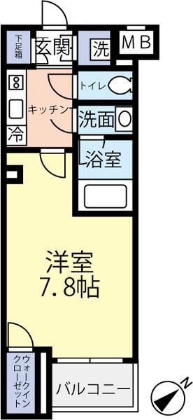 DIPS上北沢 ノース VILLAディップスカミキタザワ ノース(1K/4階)の間取り写真