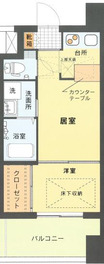 エステートモア天神(1LDK/15階)の間取り写真