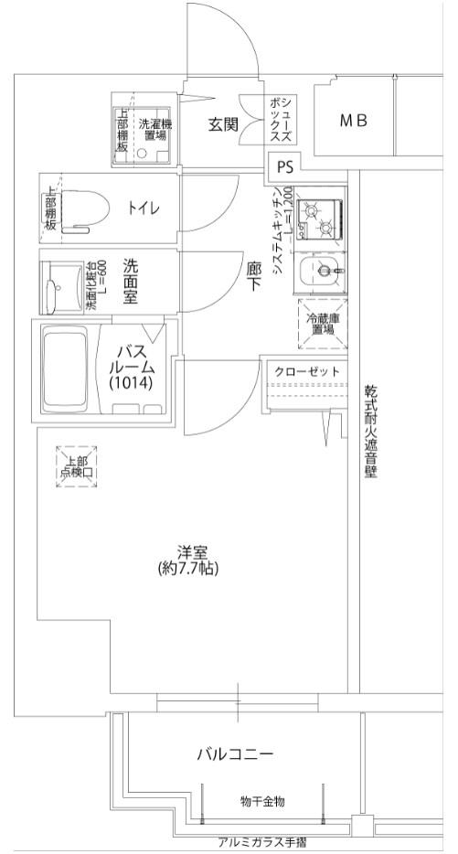 レジデンス神戸レガーロ(1K/7階)の間取り写真