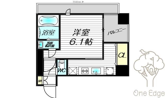 ロイヤルレジデンス梅田FRONT(1K/11階)の間取り写真
