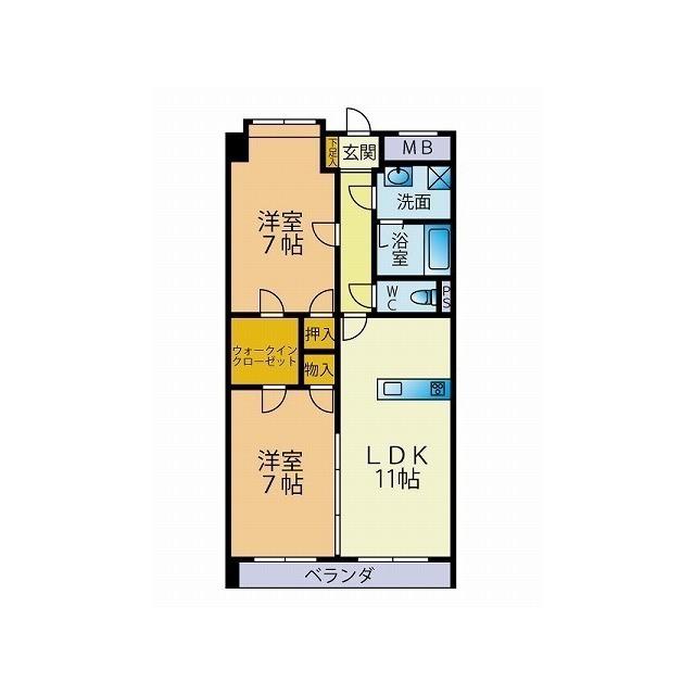 エクセレンテシャルム(2LDK/2階)の間取り写真