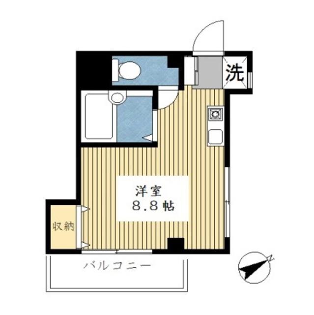 フローレンス吉村(ワンルーム/2階)の間取り写真